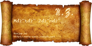Máté Zénó névjegykártya